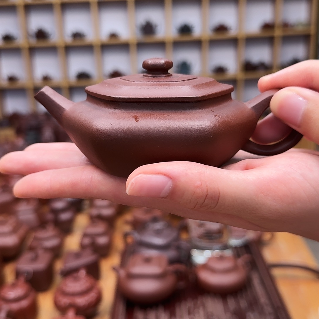 紫砂茶壶紫砂壶六方扁晨140cc
