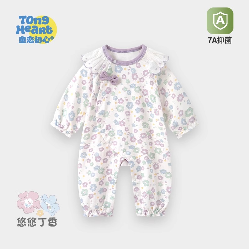 婴儿连体衣春秋款衣服新生婴幼儿外出纯棉超萌公主服女童宝宝秋装