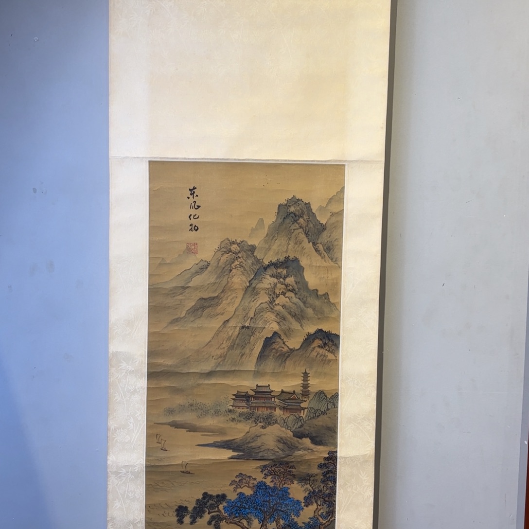 书法?**一卷轴绢本绫裱14