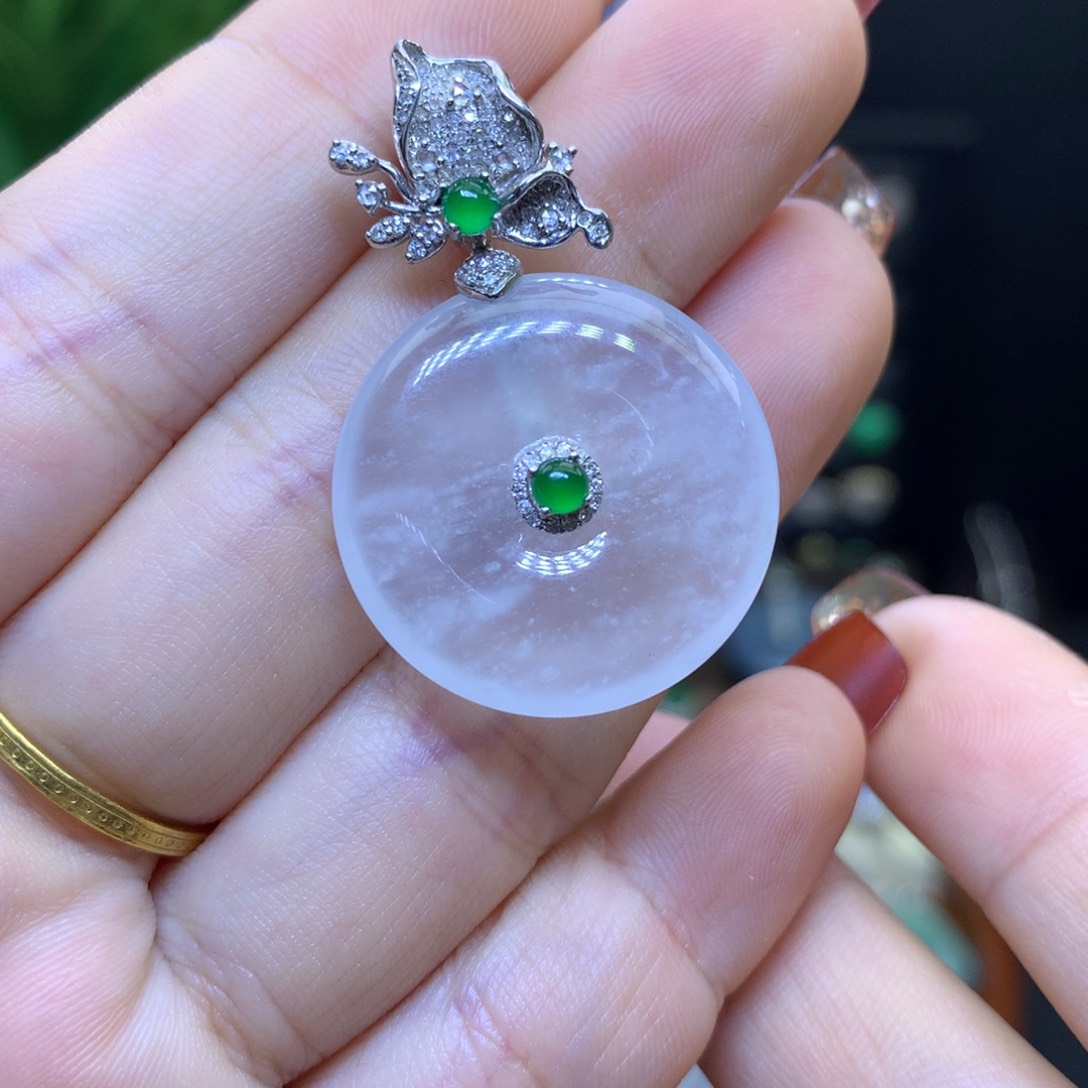 翡翠颈饰18K金镶嵌天然