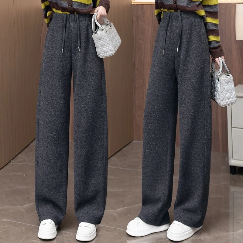 【运费补贴】糯米阔腿裤女秋冬2025加绒/不加绒新款高腰休闲直筒裤