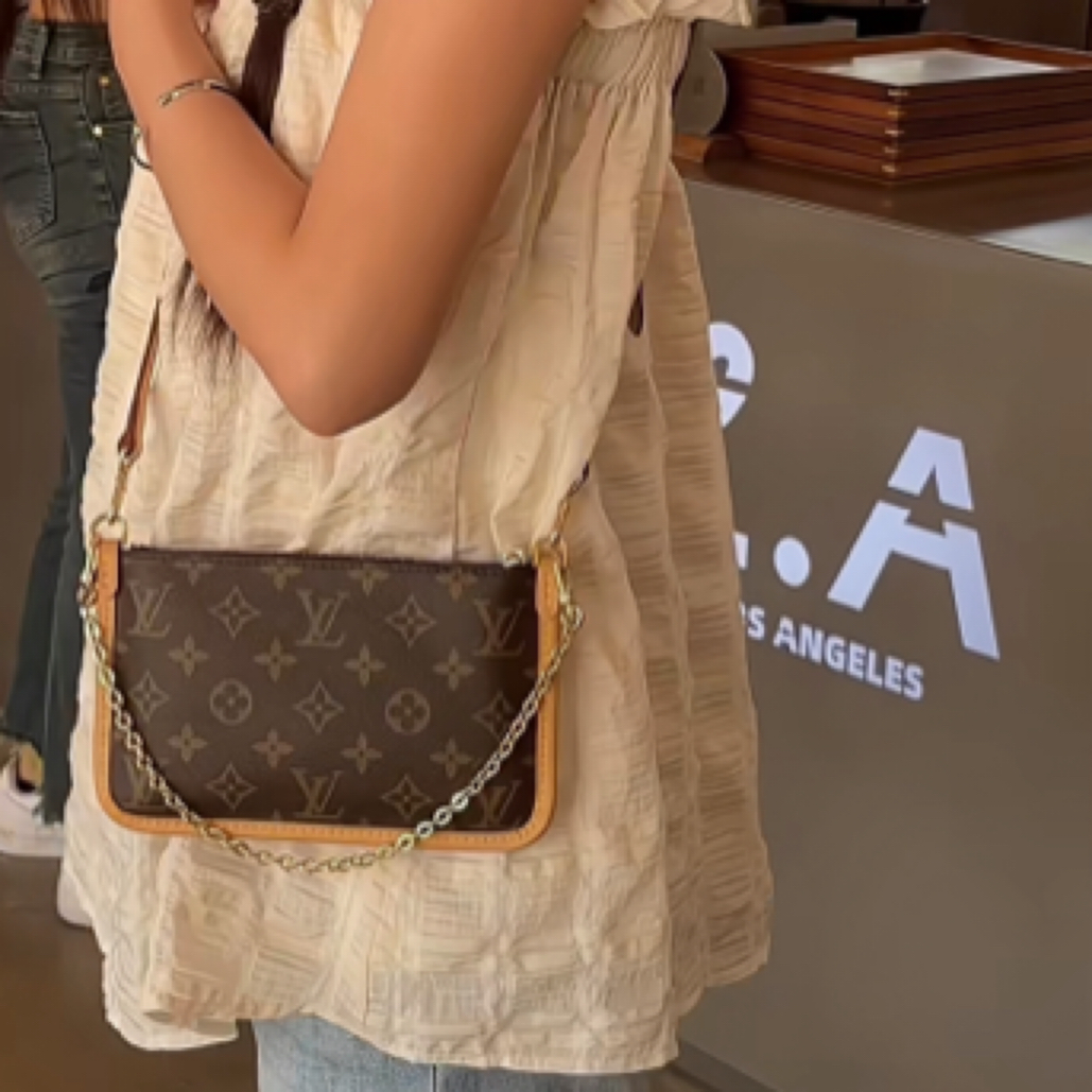 95新 LV 经典老花never full子袋包