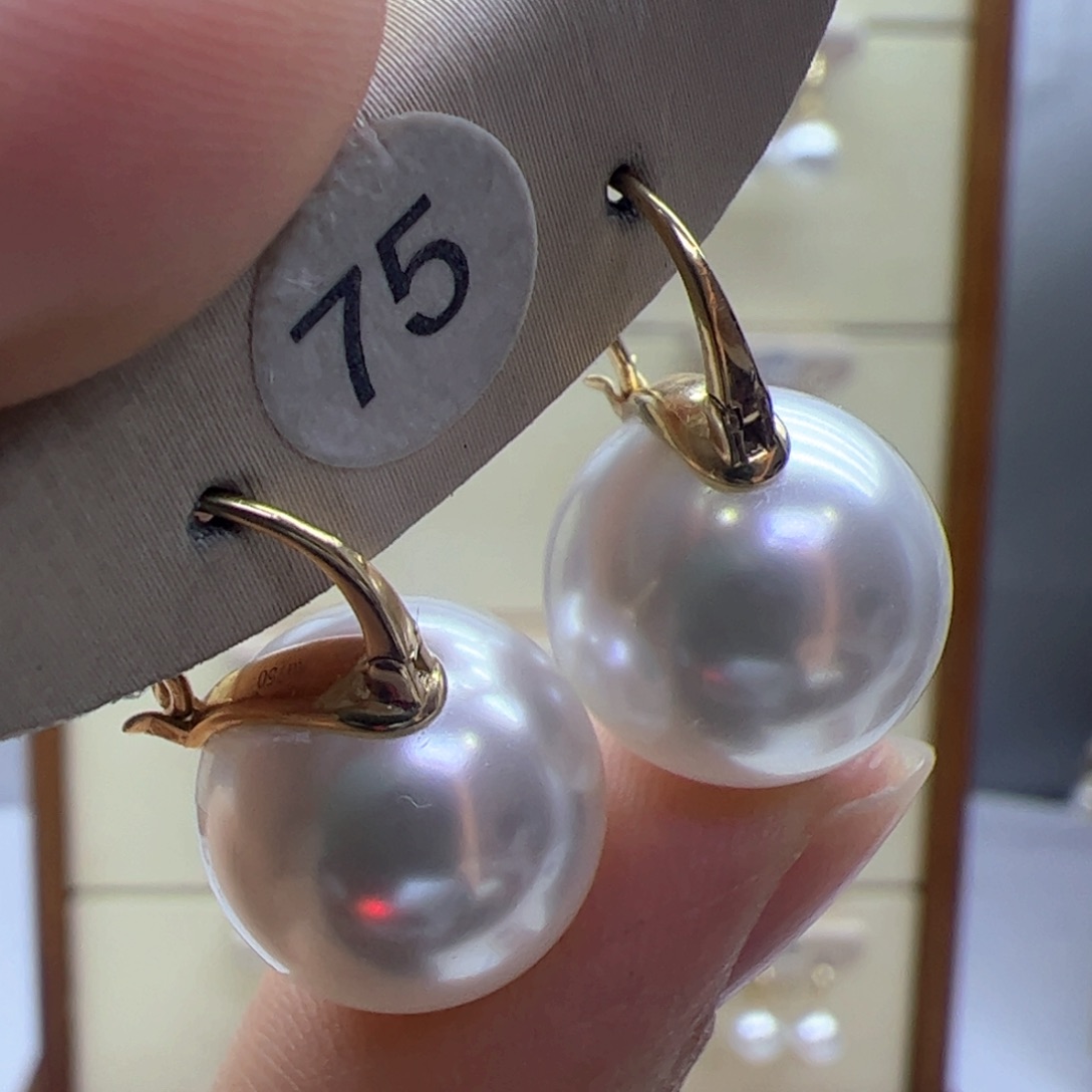 淡水珍珠耳饰18K金镶嵌