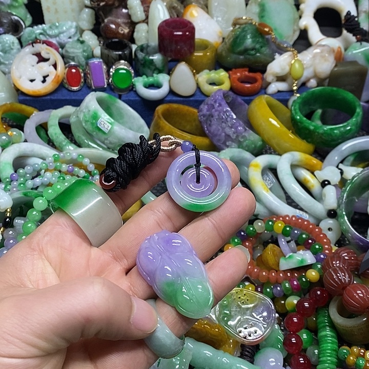 颈饰未镶嵌翡翠平****福缅甸翡翠首饰配饰