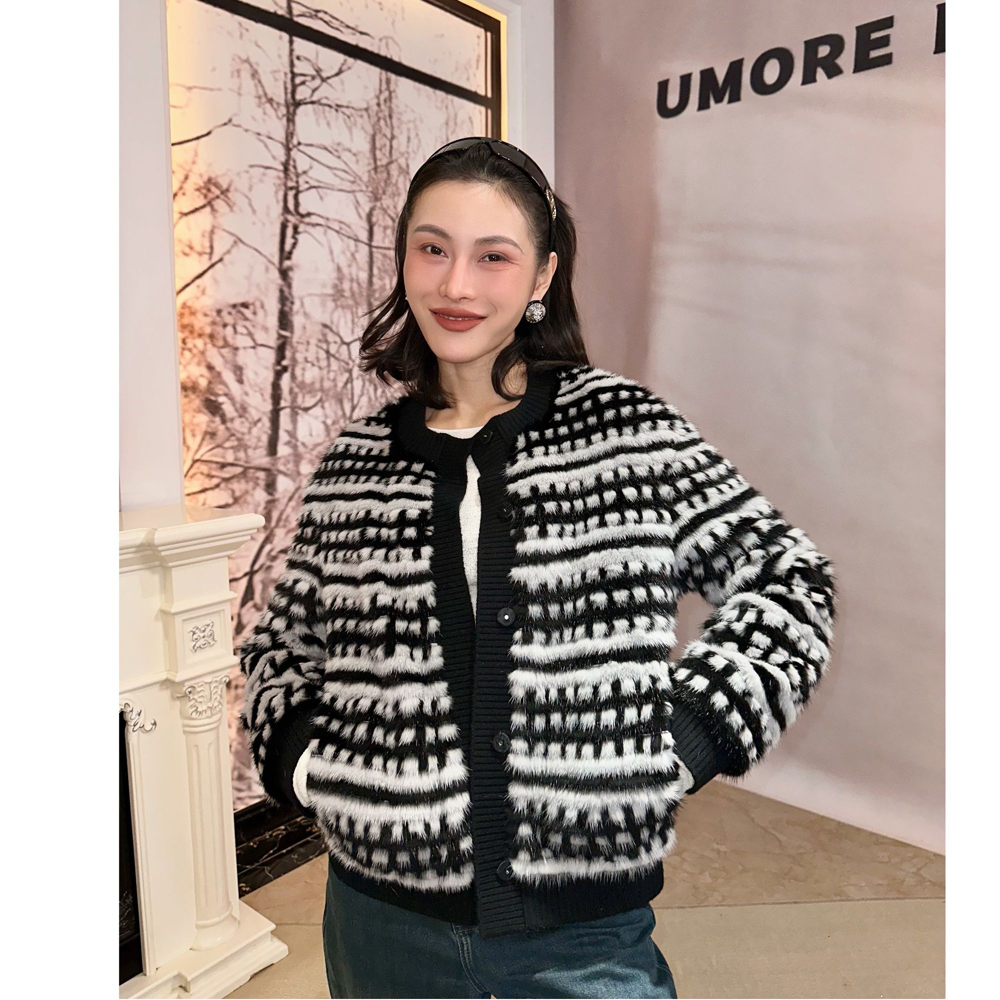 UMORE FELICE华斯皮草进口水貂皮草外套