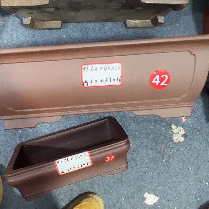 黄***地紫砂花盆紫砂花盆