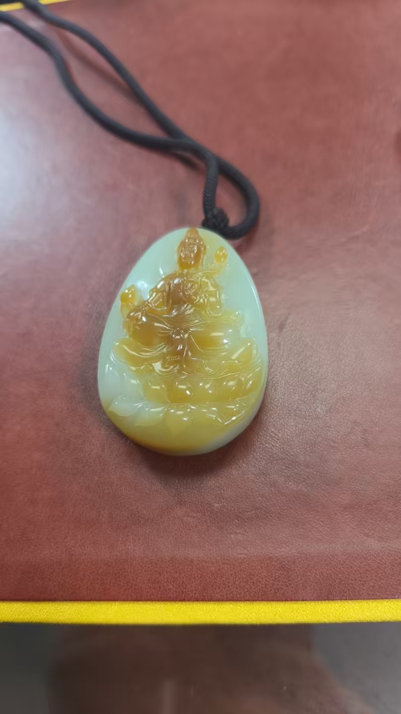 和田玉 糖 观音 挂件 正品