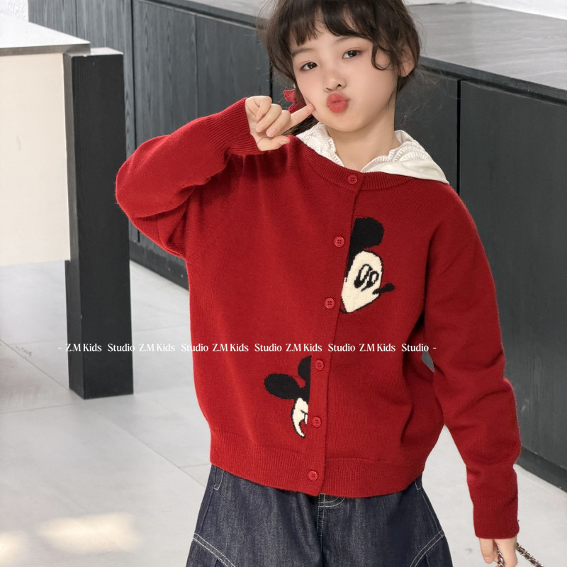 【心动Micky】26春男女童毛衣中大童米奇毛衣开衫儿童针织衫Q-37003