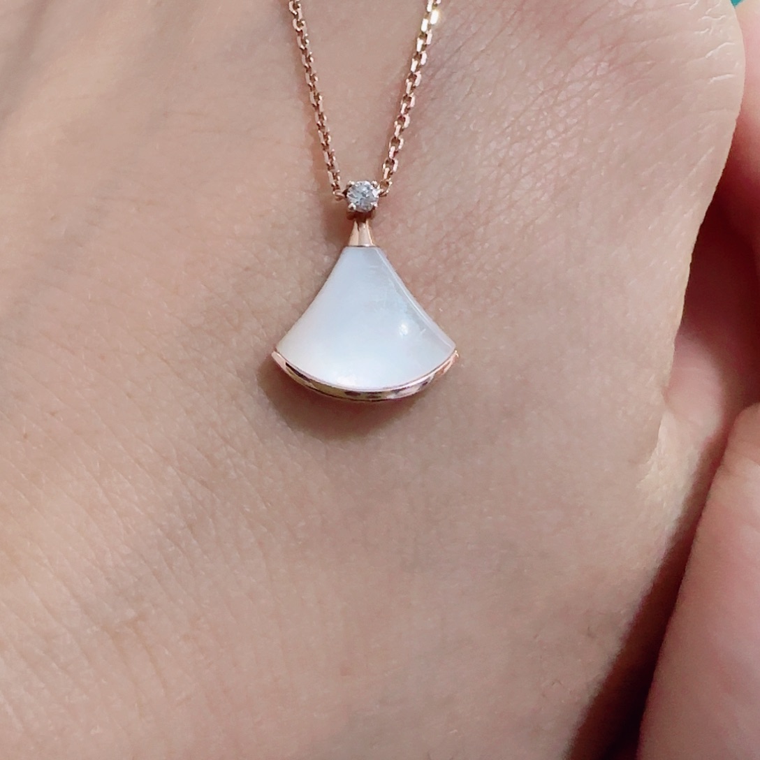 贝壳（贝母）项链18K金镶嵌玫瑰金