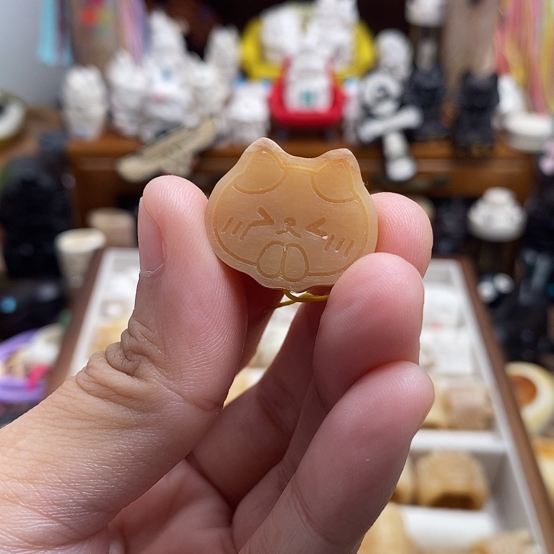 鹿骨把件c24驼骨小猫表情不退换