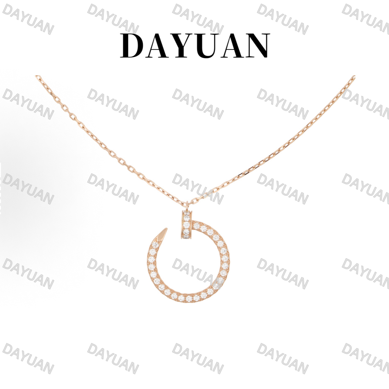 合金项链 高定钩子大气高级金色项链首饰时尚百搭轻奢饰品锁骨链