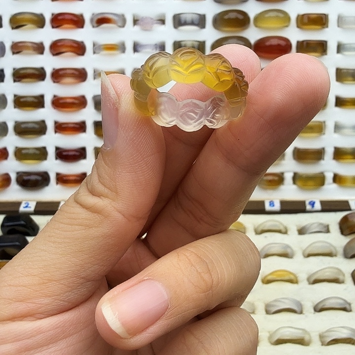 玛瑙/玉髓未镶嵌戒圈15圈福利