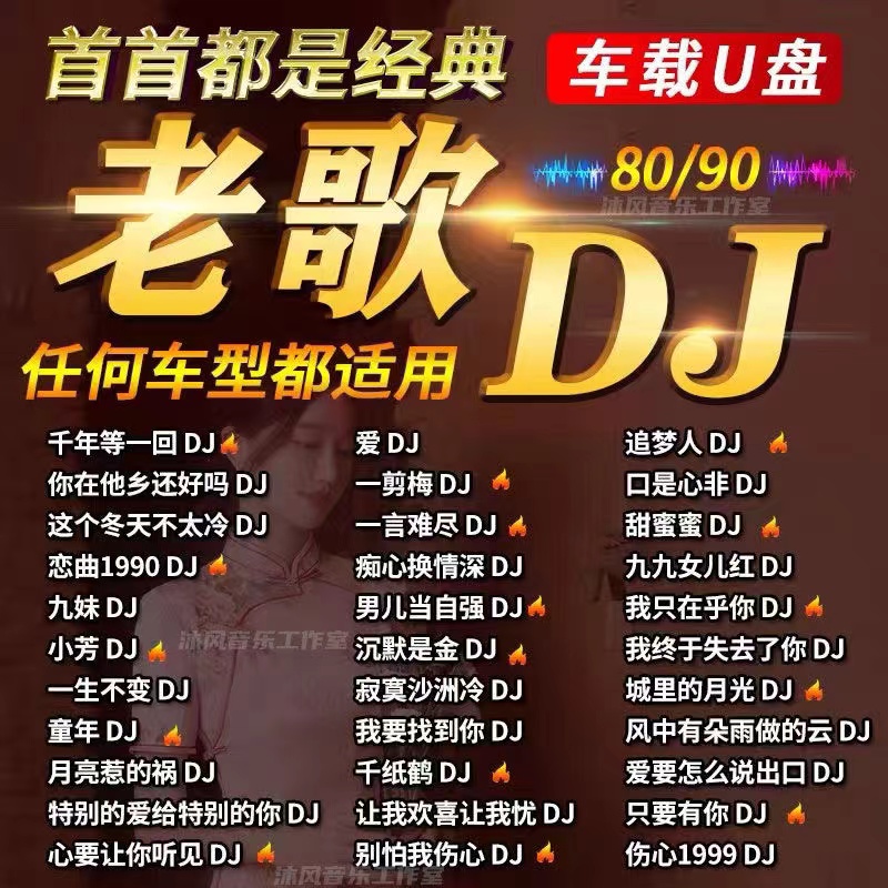 经典老歌DJ车载u盘8090怀旧中文dj劲爆舞曲重低音高品质音乐优盘