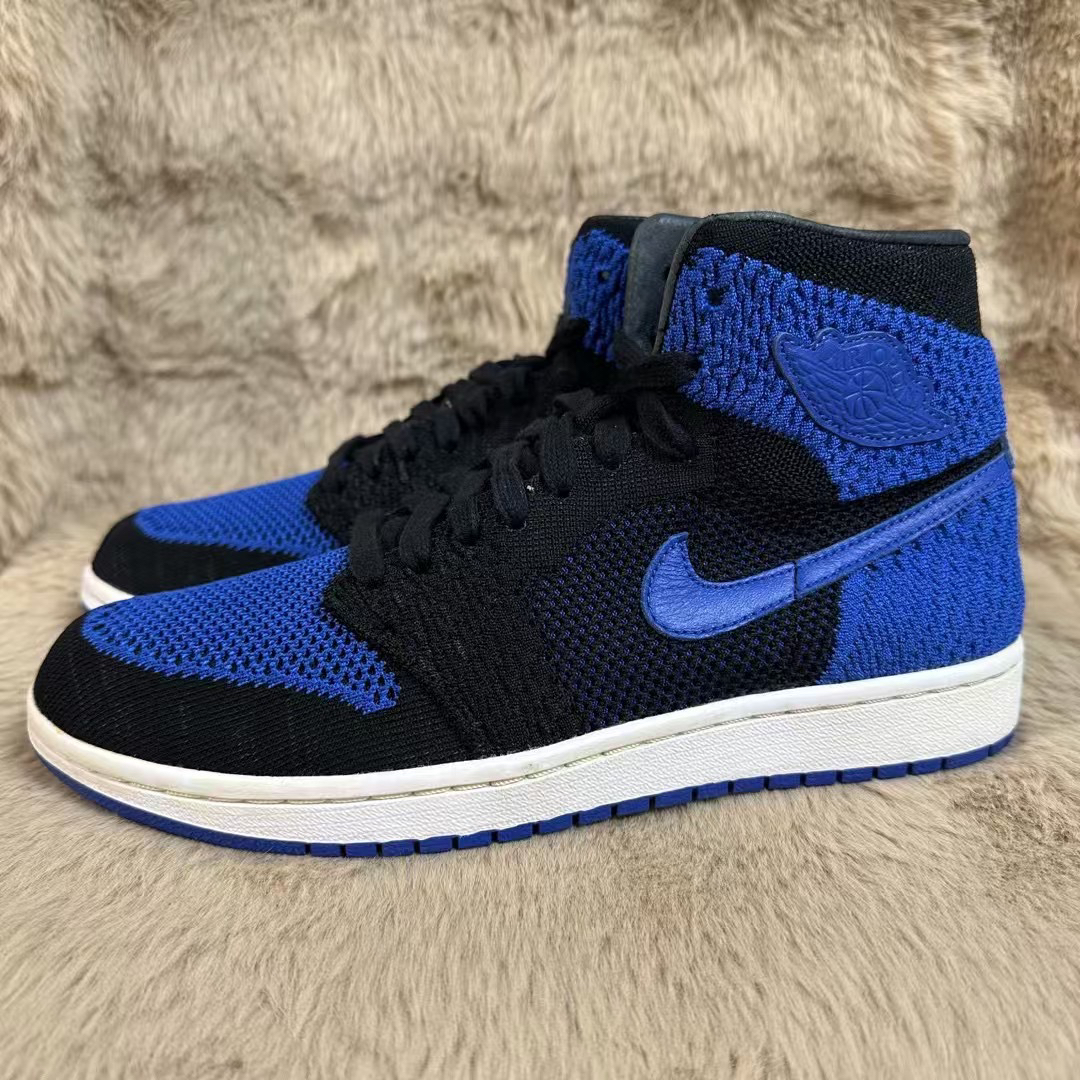 95新 AIR JORDAN 42码265/ Air Jordan 1 复古 休闲鞋 黑蓝编织