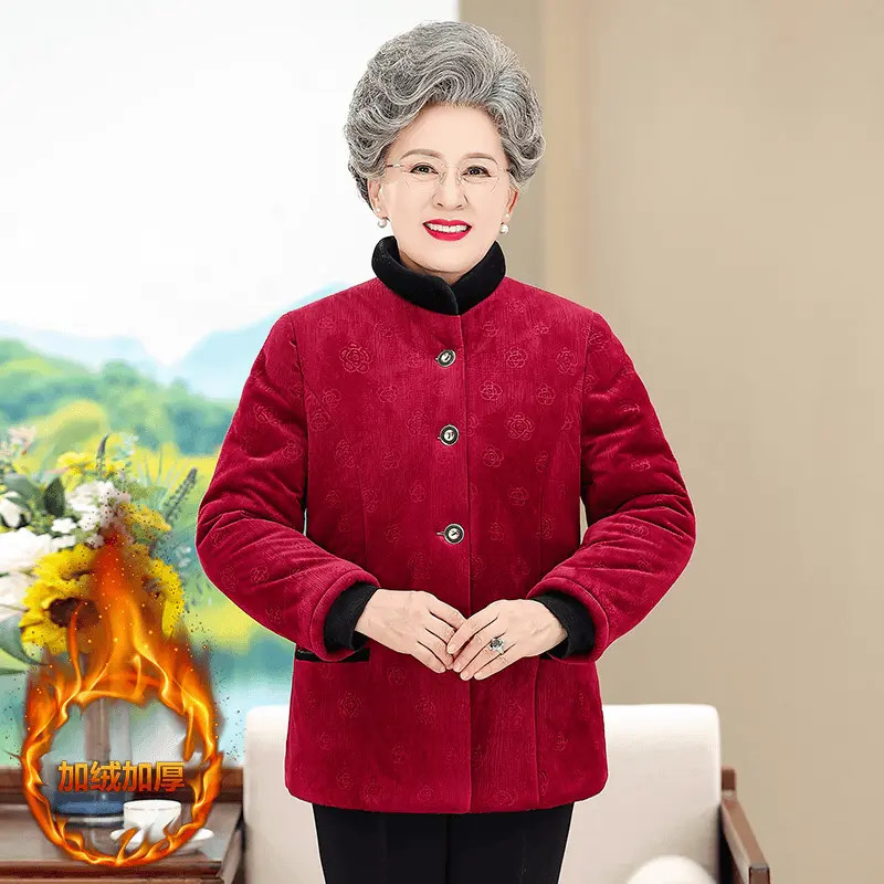 A005奶奶装冬装棉衣加绒加厚7080岁瘦小老太太衣服正装妈妈装老人