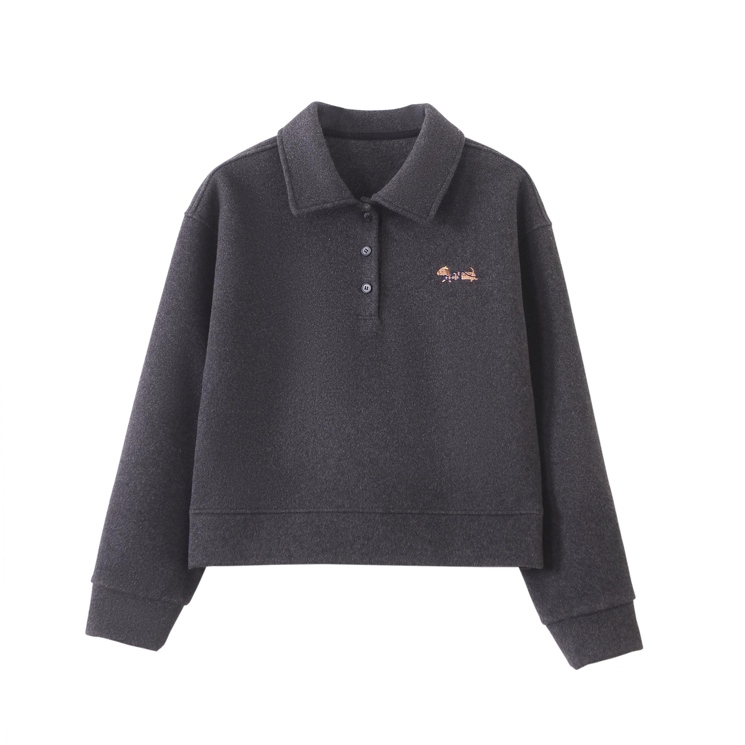 拉夫家同款经典复古polo领刺绣羊 绒 衫长袖7051