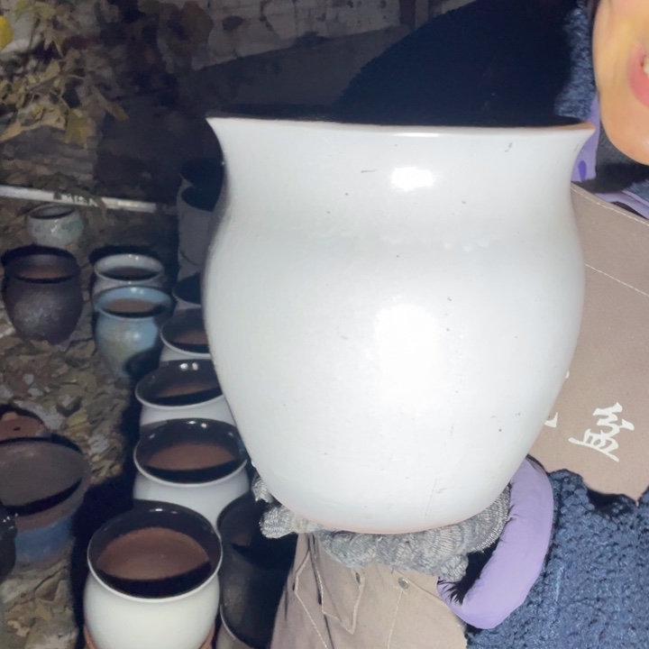 紫砂花盆口21高24瑕疵瑕疵