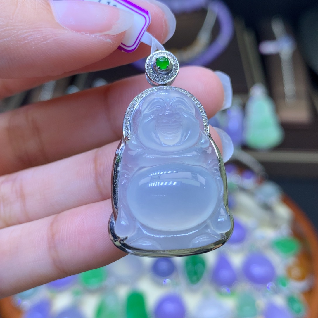 翡翠颈饰18K金镶嵌天然