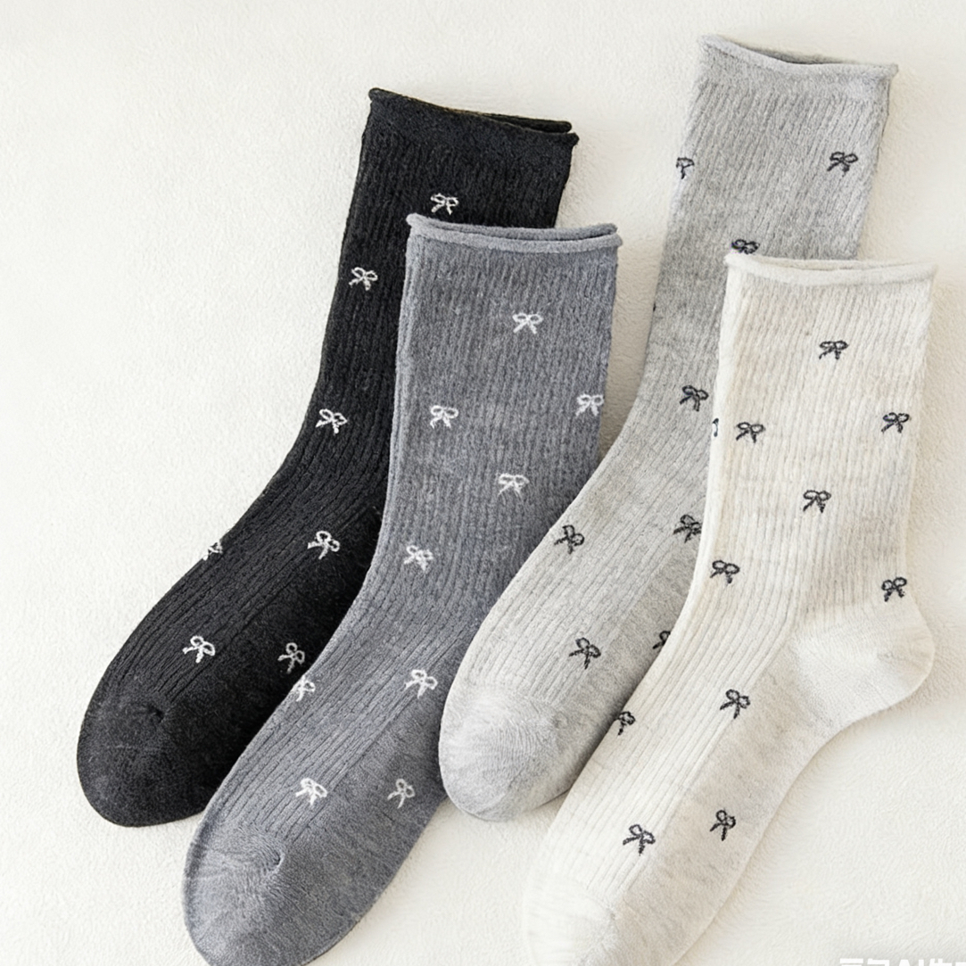 李木子 年货袜子 蝴蝶结