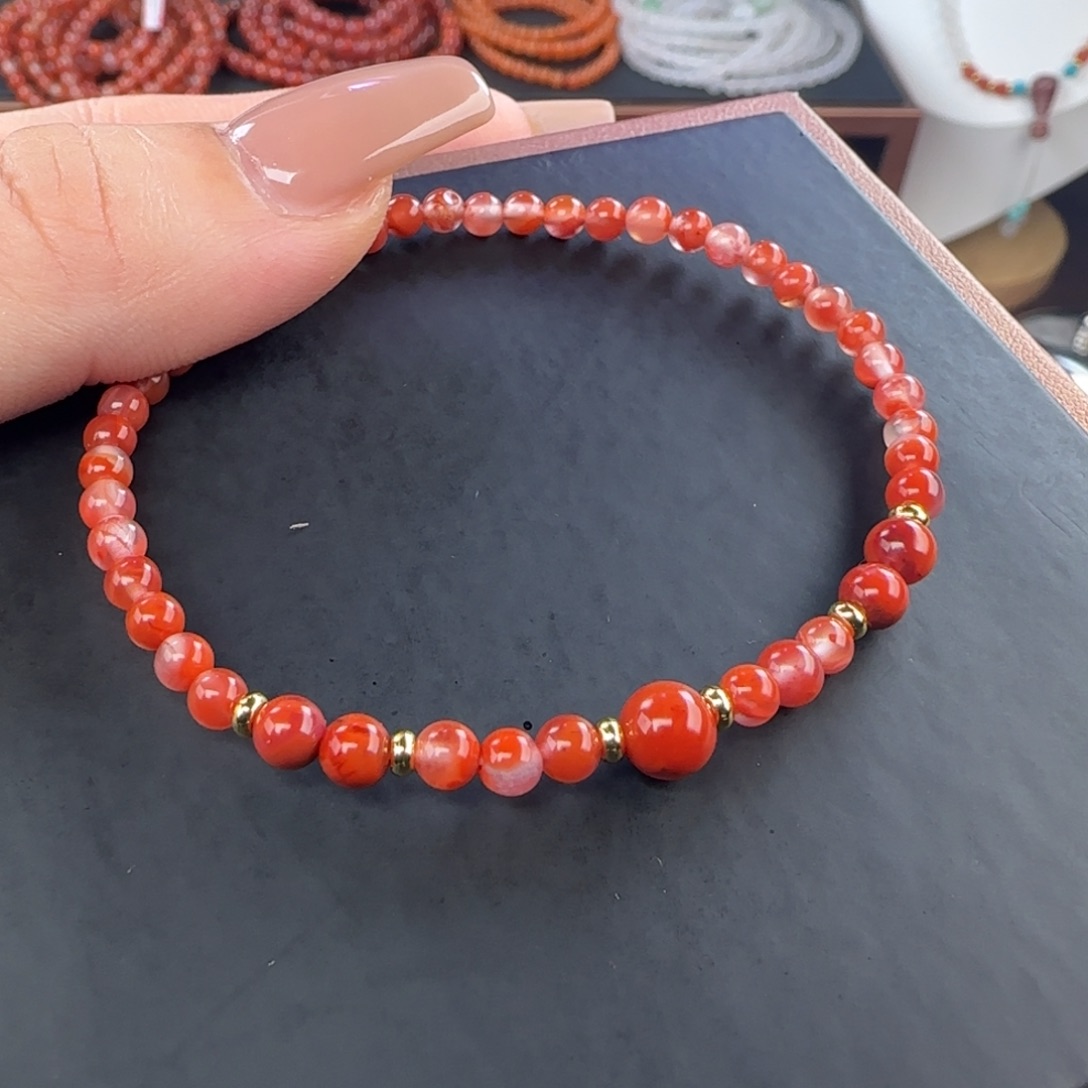 南红玛瑙未镶嵌手链