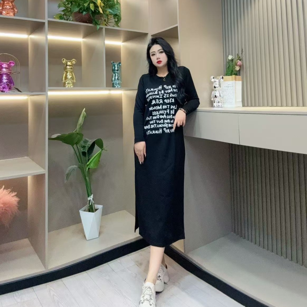 春季洋气大衫-佳 81578 时尚字母潮流休闲显瘦款胖MM大码女装新款