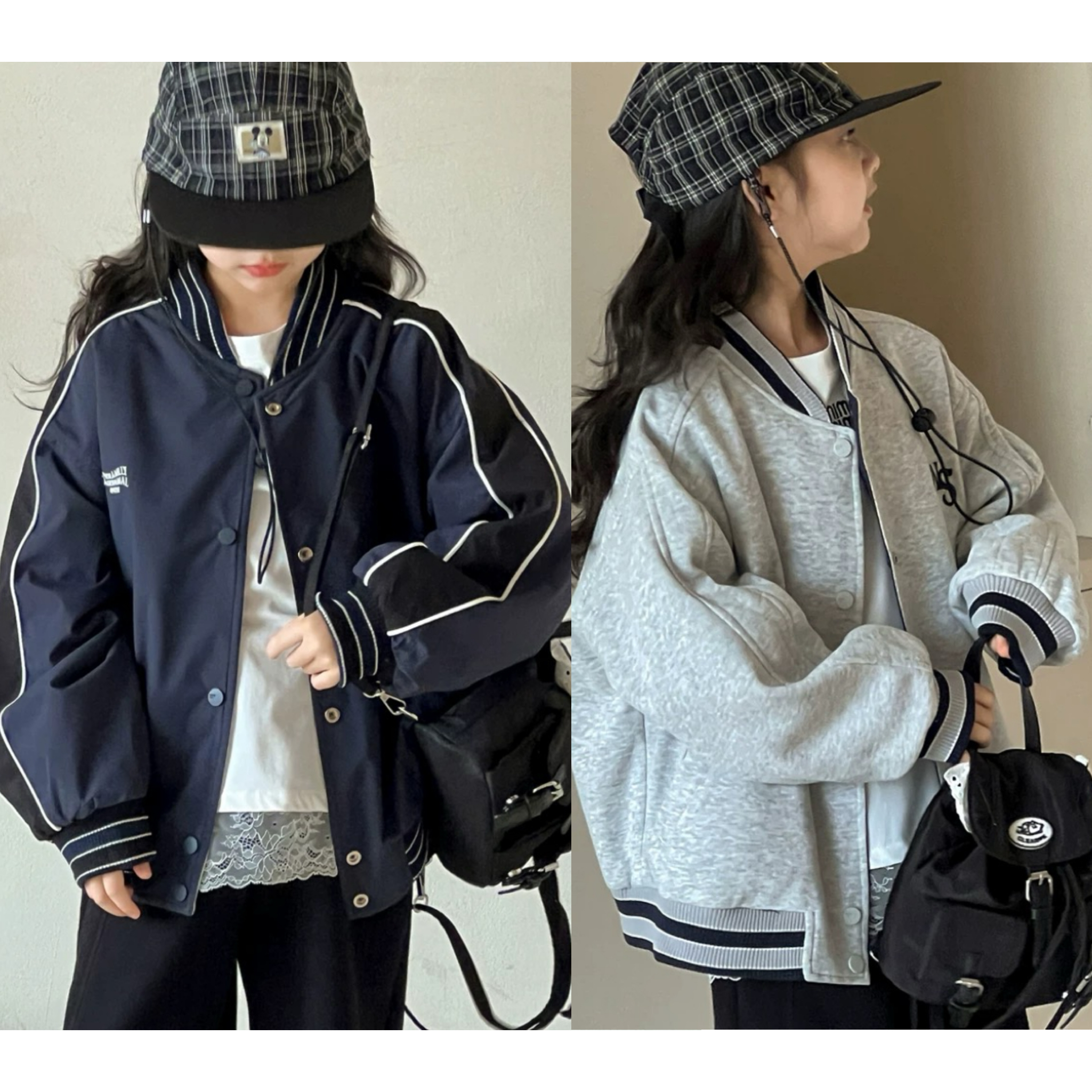 【2025秋季新款】儿童韩版宽松棒球服双面夹克V2152