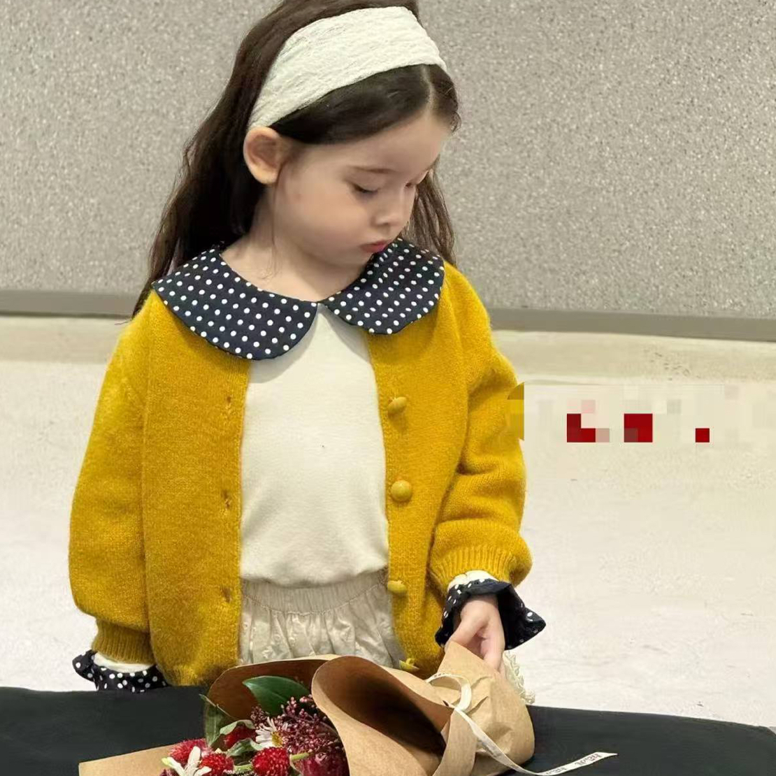 时尚女童秋冬套装女针织上衣秋季森系休闲风春秋碎花