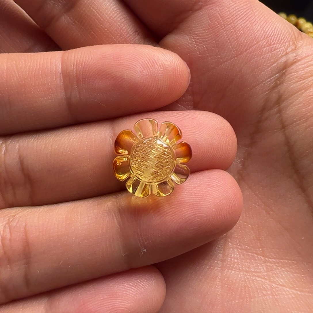 蜜蜡颈饰未镶嵌橙*太阳花