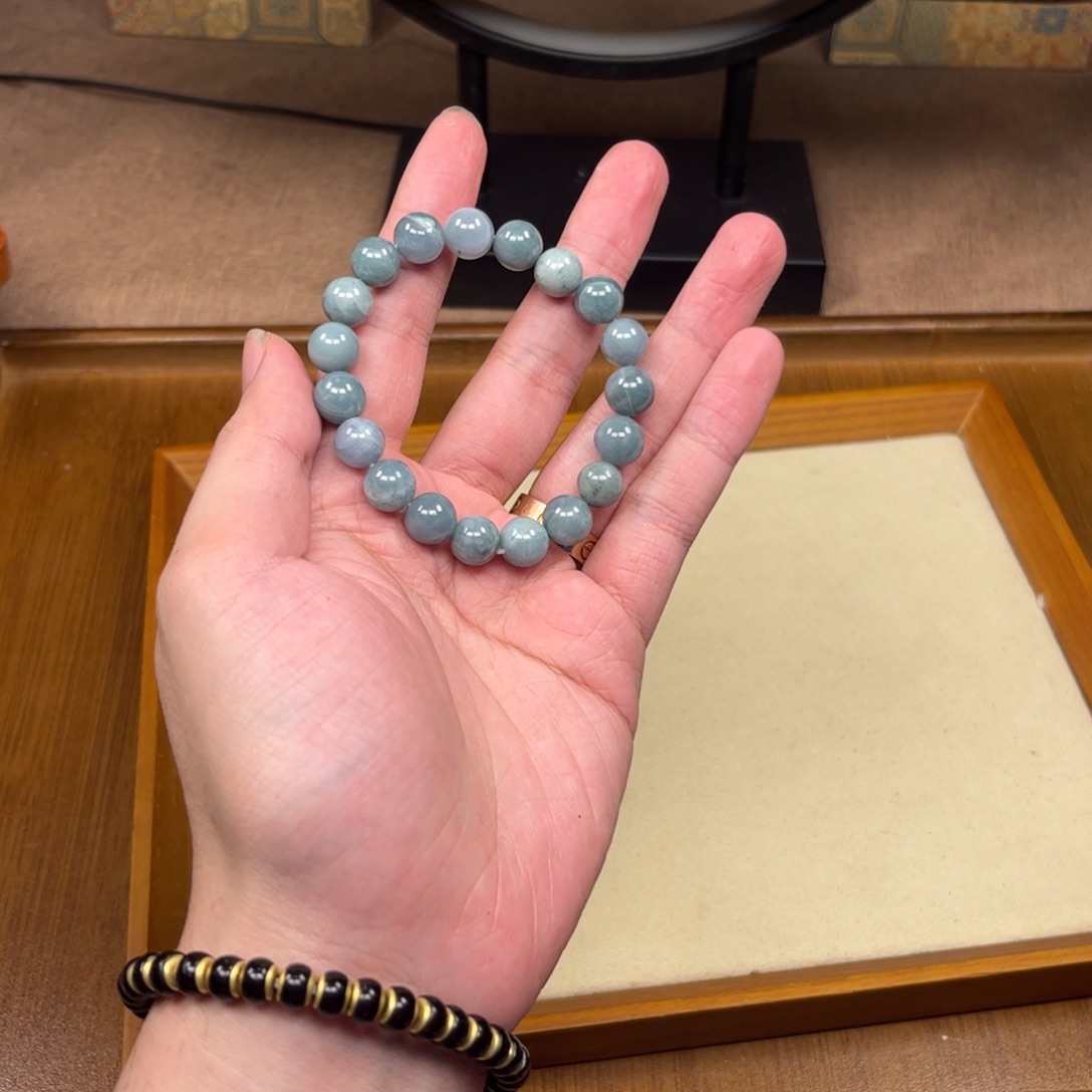 翡翠未镶嵌手链蓝水翡翠