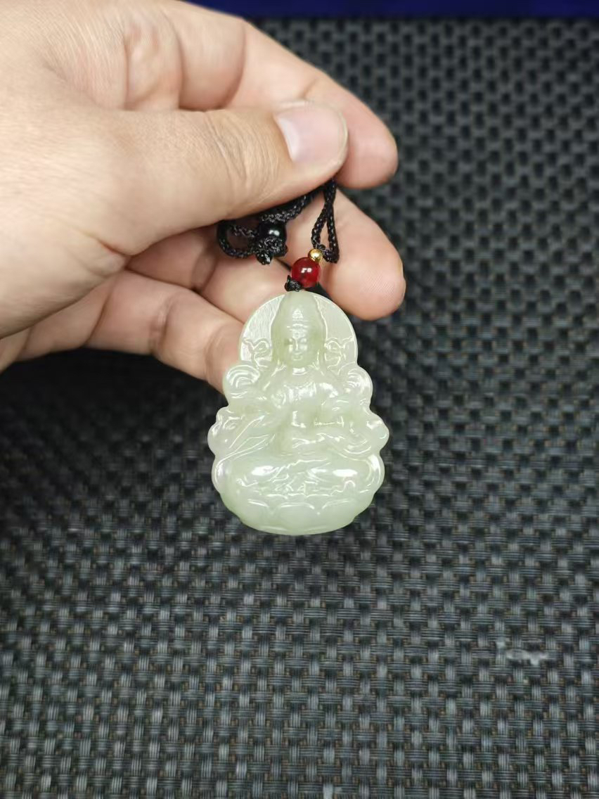 天然和田玉老料飘带观音2.3清货2