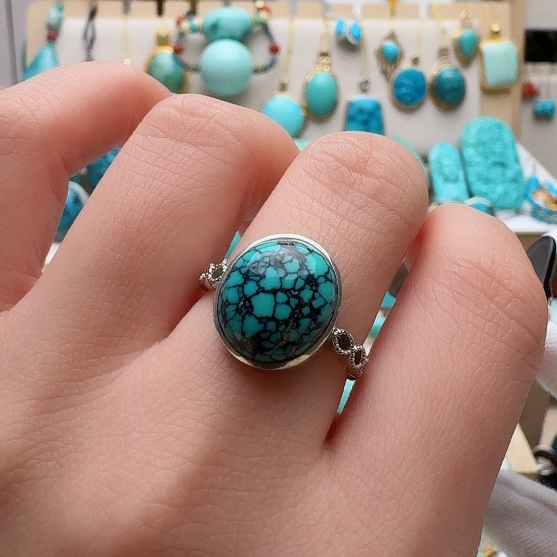 绿松石配饰银S925镶嵌