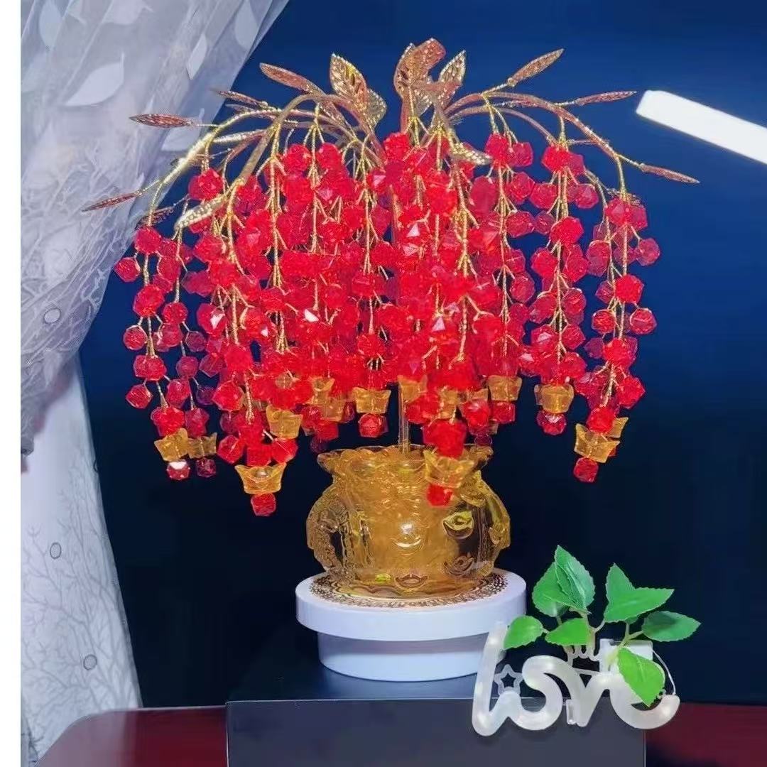 （送1个钱袋挂件）摇钱树（菱形珠版）  DIY材料包（没有胶枪）