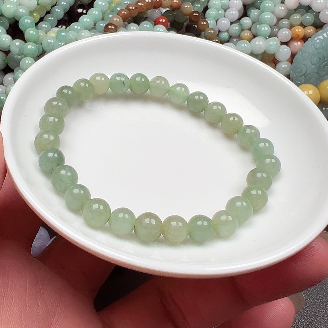 翡翠手链未镶嵌旺***豆货主老华