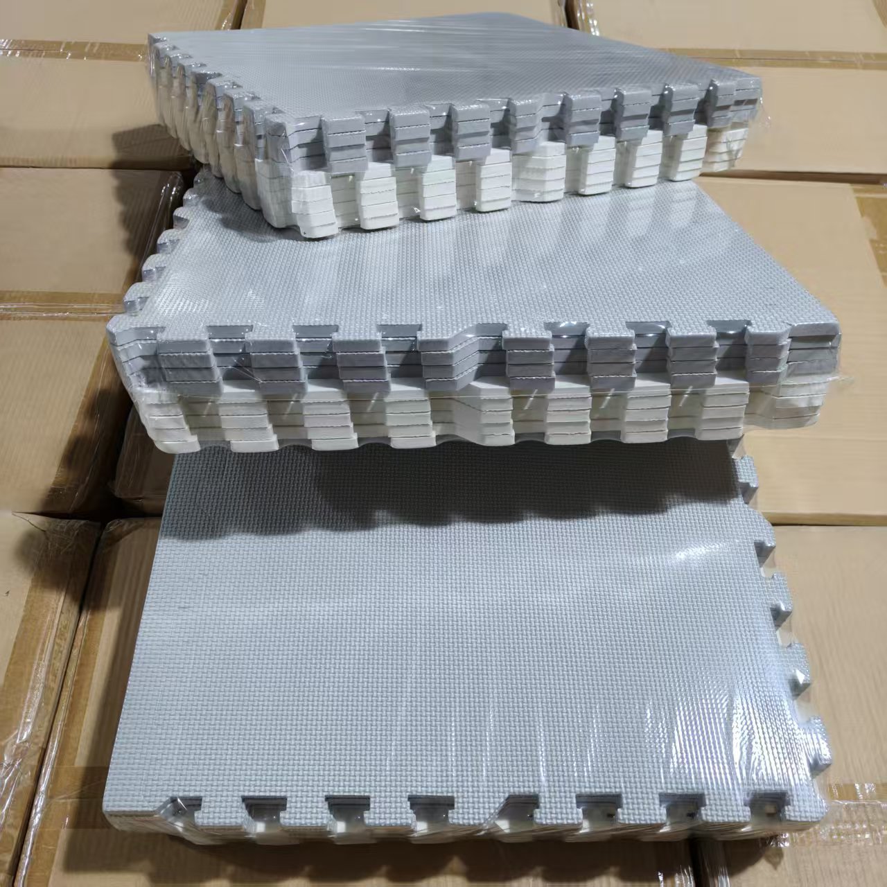 灰白拼色-加厚拼接地垫 (9片)  51*51