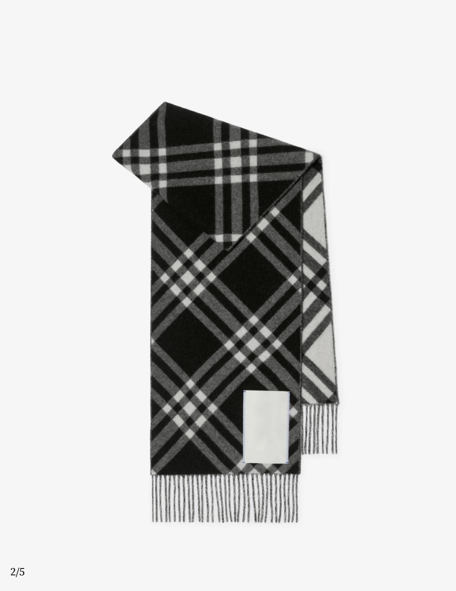 山羊绒欢迎收藏！2025新款格子流苏羊绒围巾168X30cm无礼盒