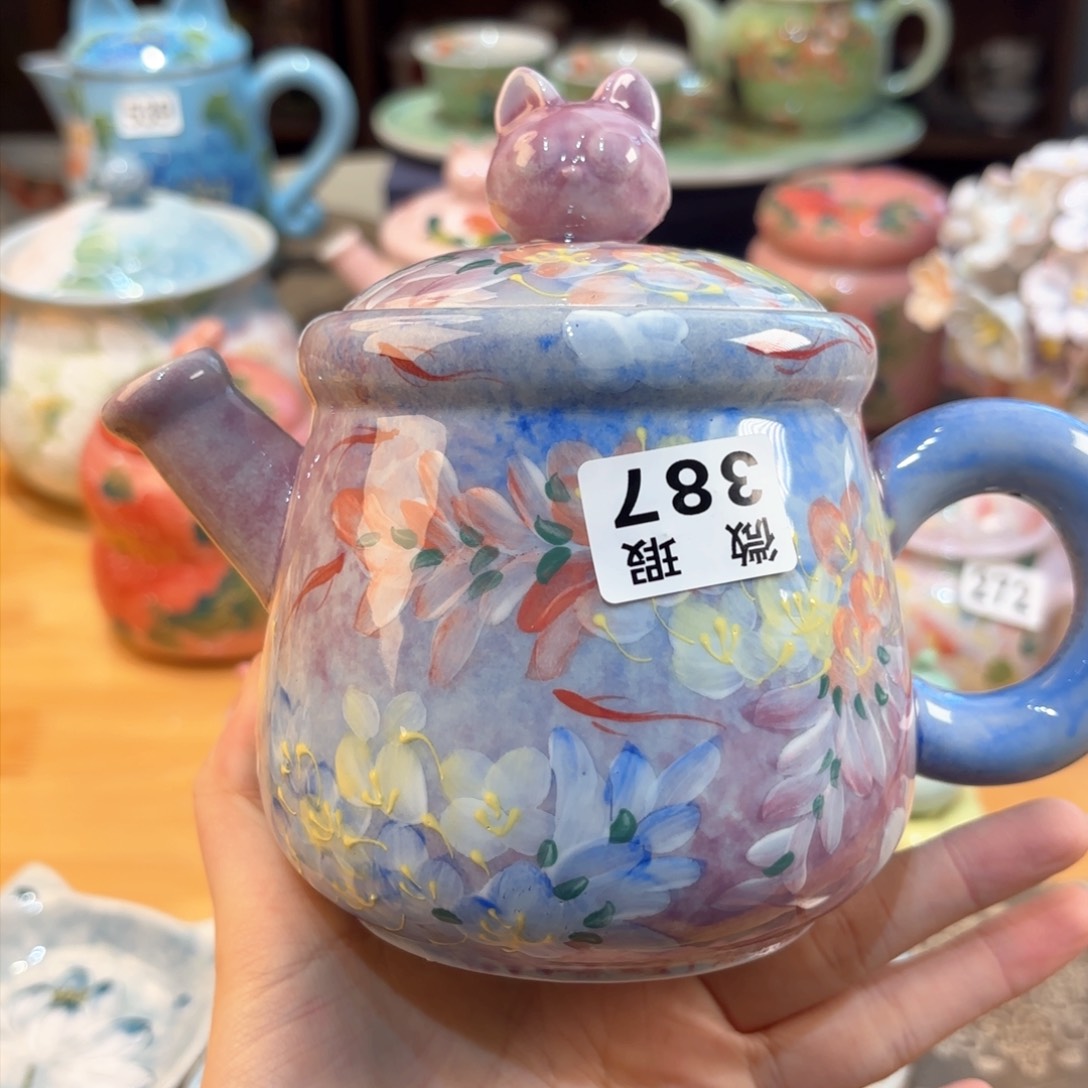 景德镇手绘高温釉下彩陶瓷茶具 