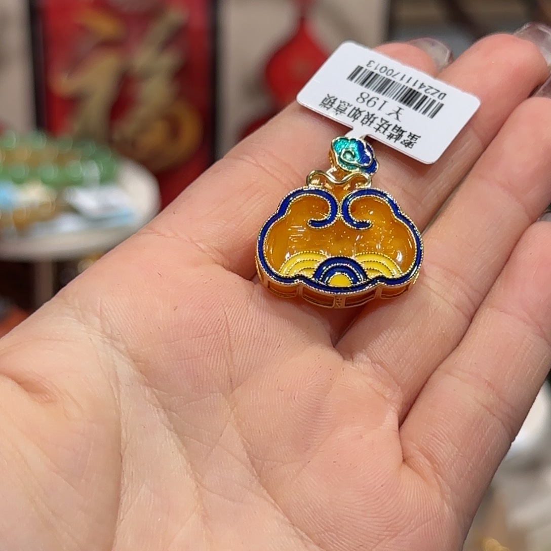 蜜蜡吊坠(不含链)银S925镶嵌吊坠