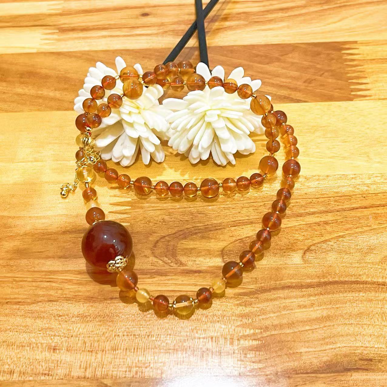 【杰哥专属】高端珠宝天然缅甸精棕珀卡18M大珠子吊坠（多样发）V106