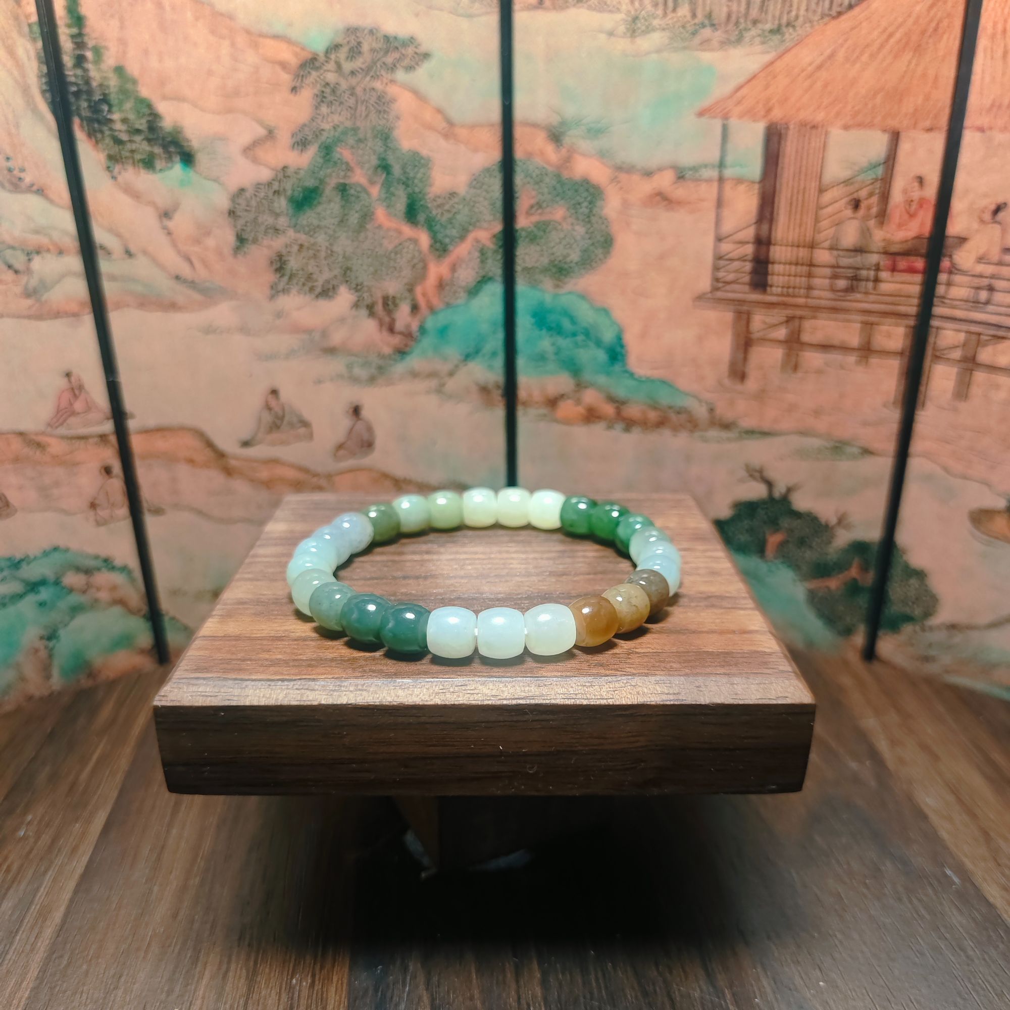 K和田玉多宝桶珠手串（卡8）1900