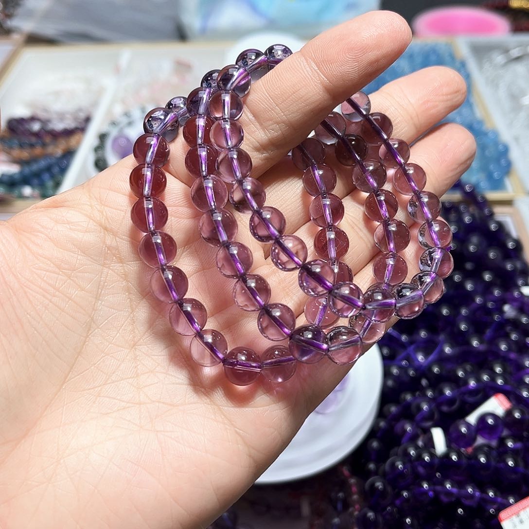 水晶手链未镶嵌巴西紫水晶8.8mm
