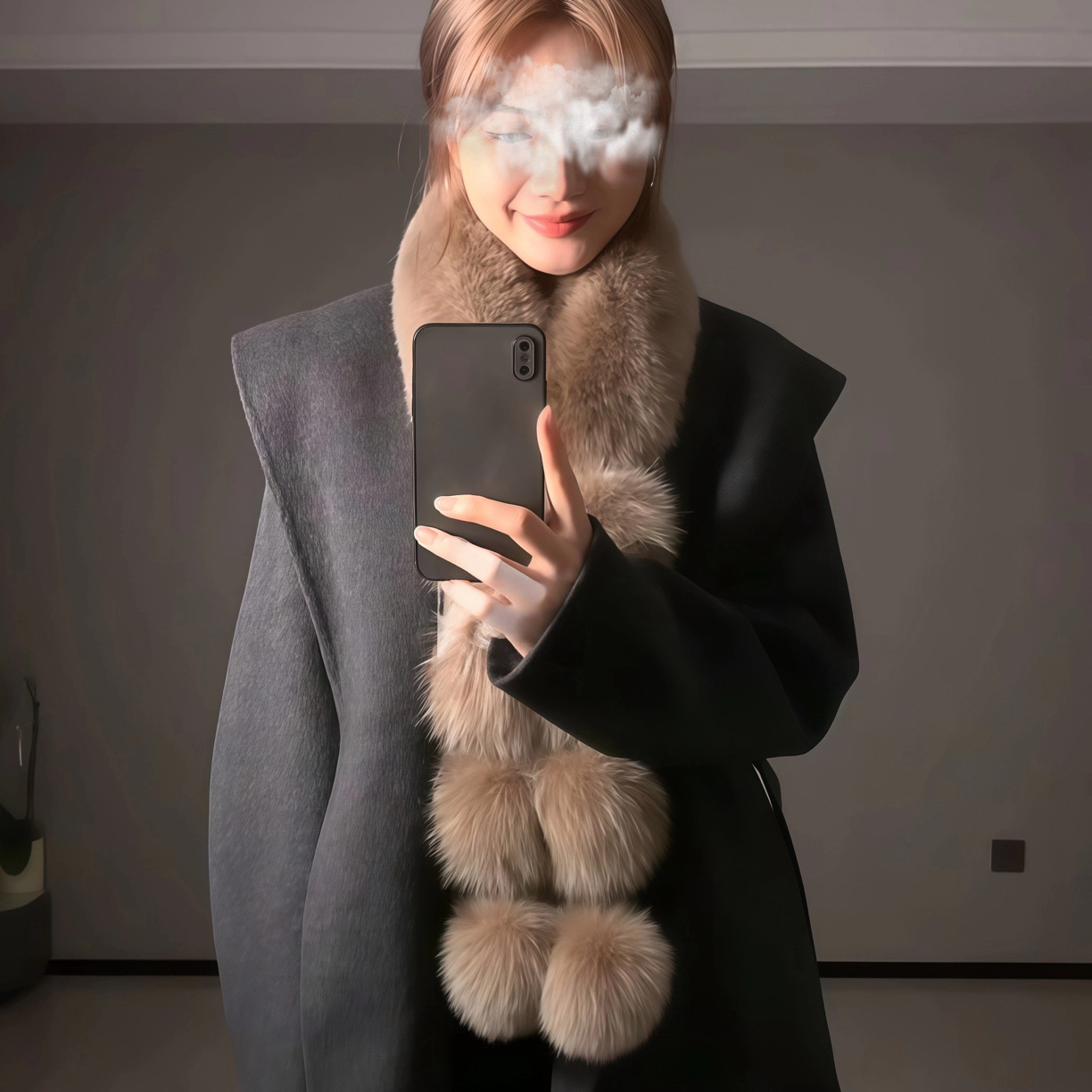 毛毛围巾氛围感磁吸扣围脖