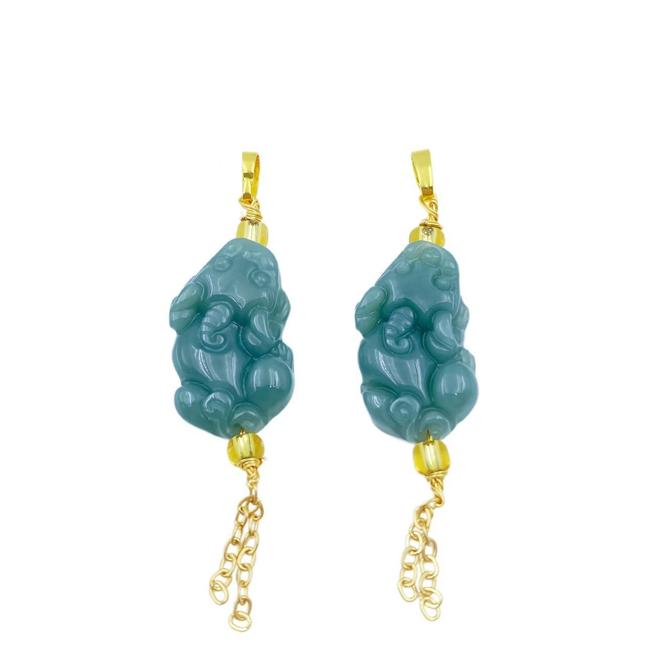 翡翠气质貔貅国风吊坠F901（皮绳）多样性只发一件