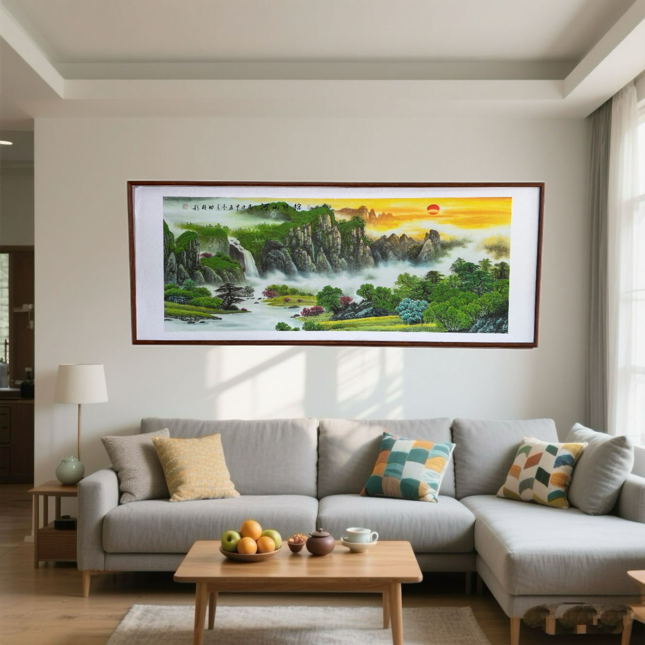 【锦绣河山】沙发客厅办公室大堂书房茶室装饰画