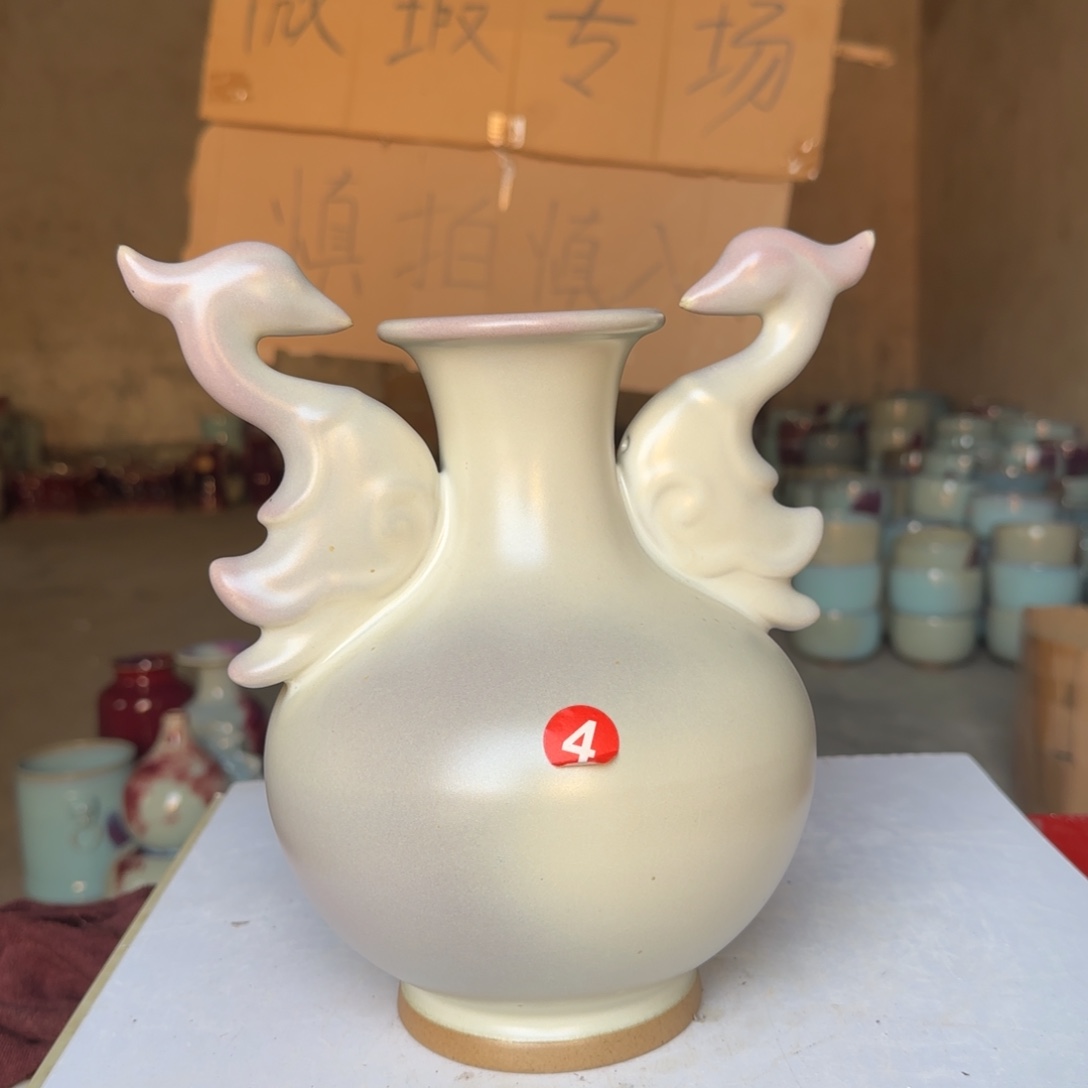 摆件瓷郑家钧窑摆件微