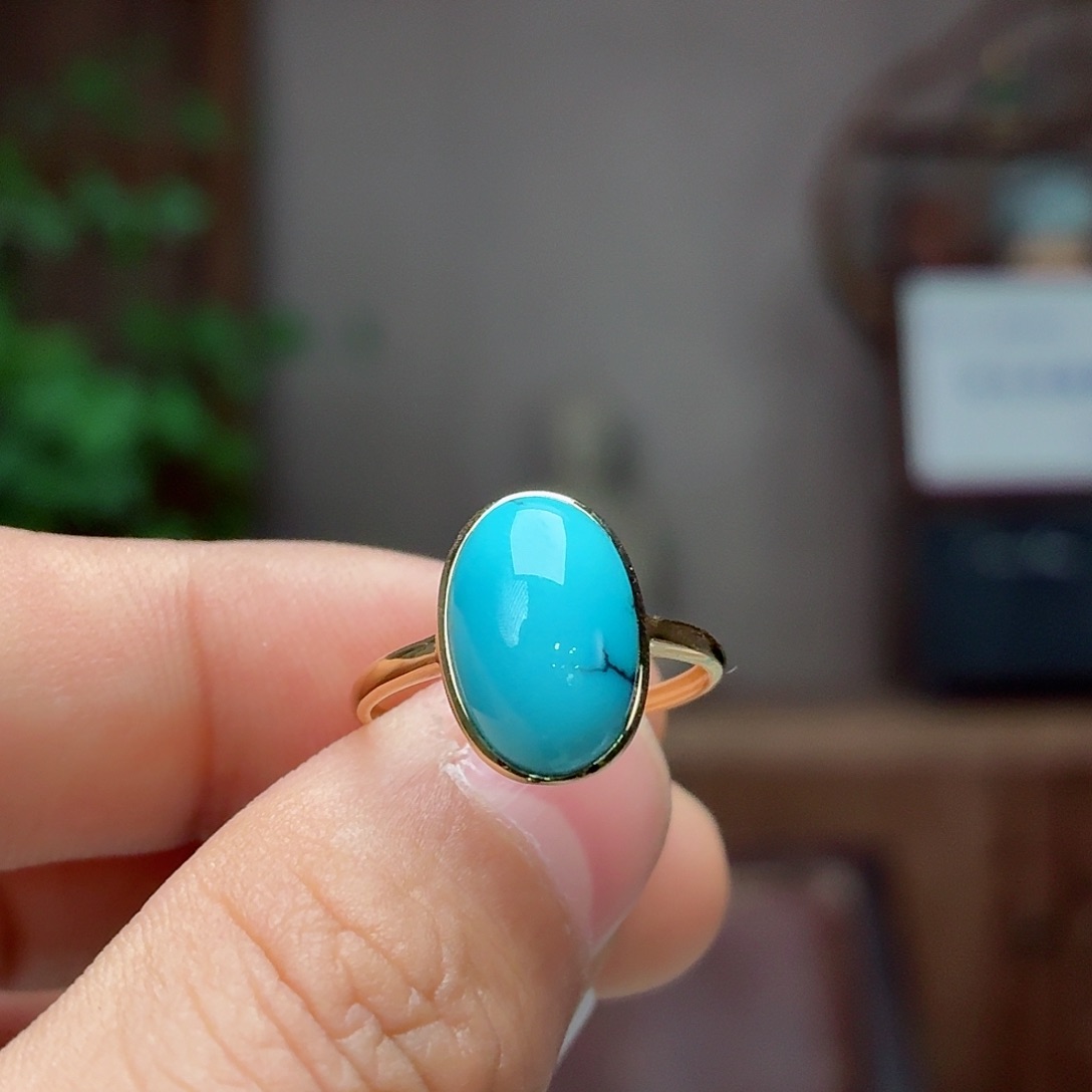 绿松石18K金镶嵌珠宝奇石