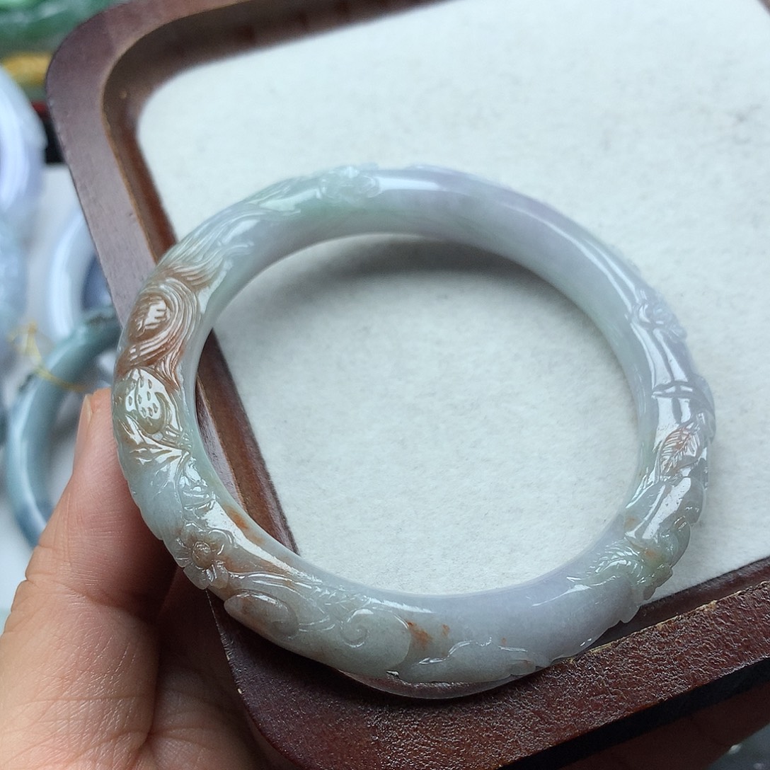 翡翠未镶嵌手镯复古风格60