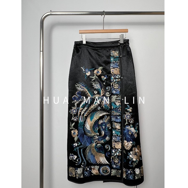 【花滿林】‘苗绣十二生肖系列’重工刺绣重磅醋酸半裙8263