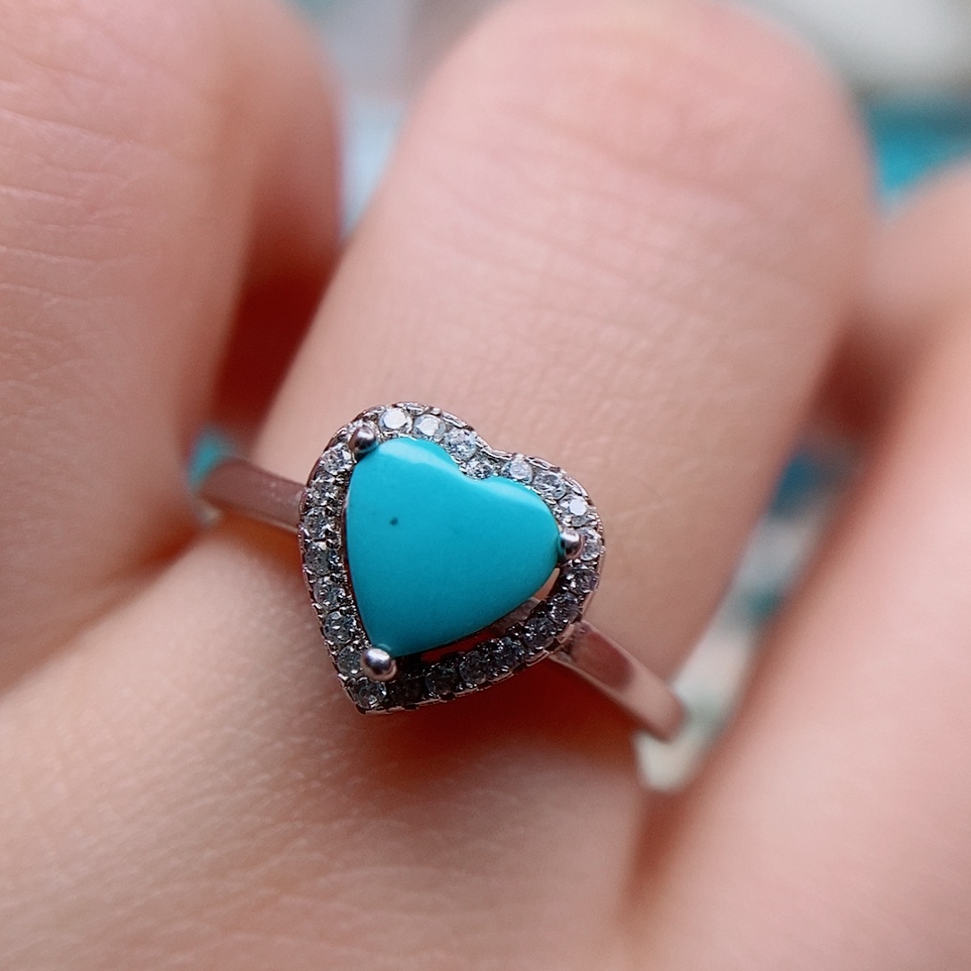 绿松石戒指银S925镶嵌