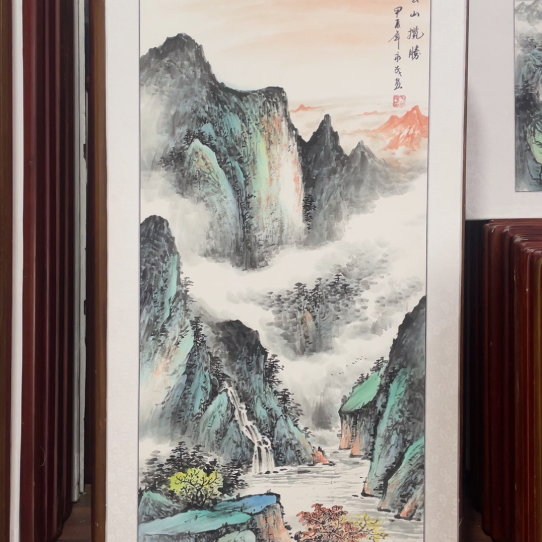 国画带框尺寸63*123厘米