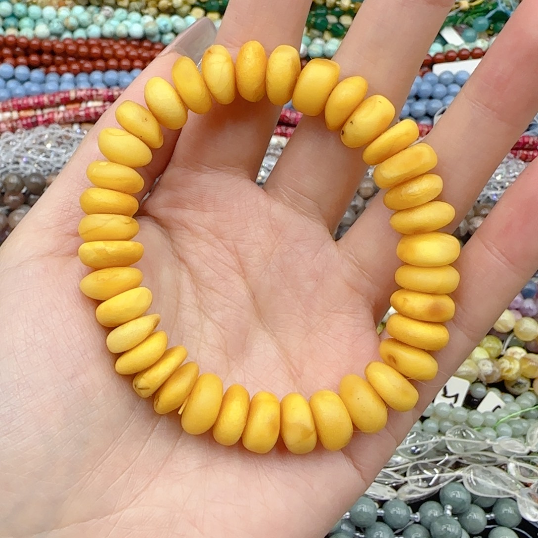 玛瑙/玉髓未镶嵌珠宝半成品天然蜜蜡一串